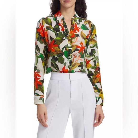 Alice + Olivia Silk Button-Down Shirt size S - Picture 1 of 15